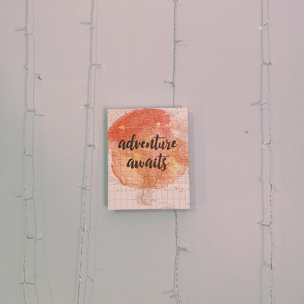 “adventure awaits” wall art